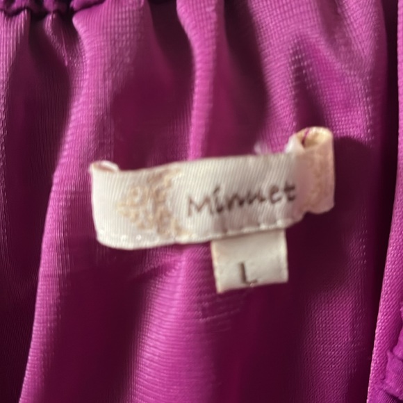 Minuet Sleeveless Purple Tabbed Halter Dress - Picture 3 of 7